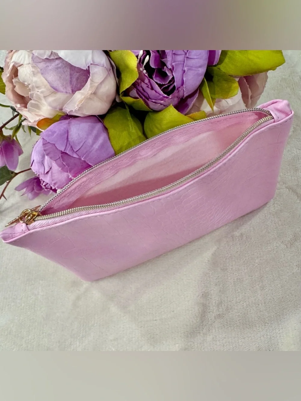 3 for $16 - NEW Ipsy Pink Crocodile Embossed Cosmetic Bag